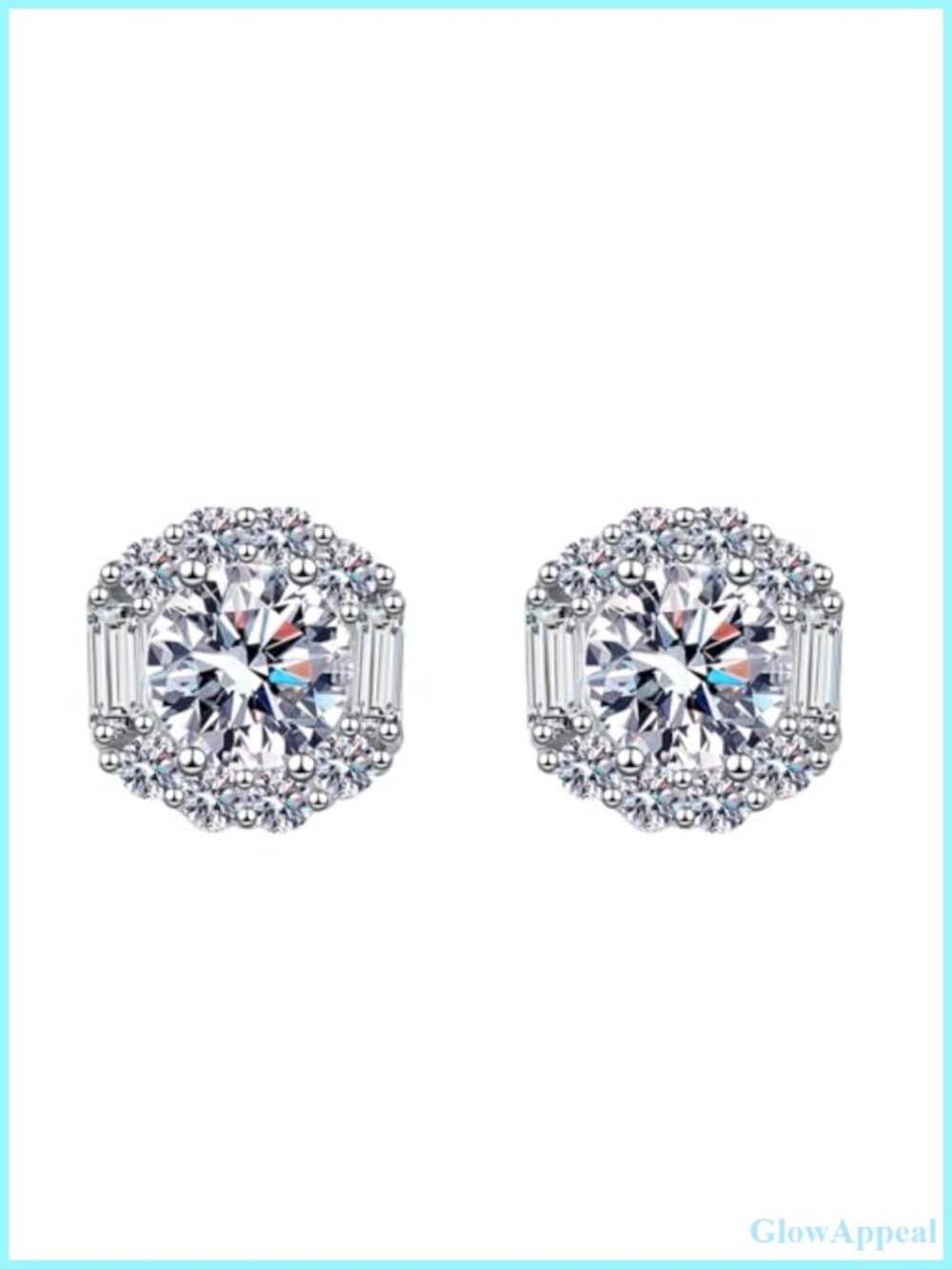 14K White Gold D-Color VVS1 Diamond Stud Earrings Push Back 1ct Total Weight
